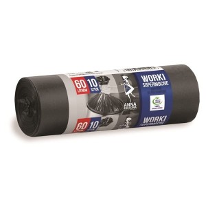 Worki na śmieci 60L LDPE 27µm 59x75cm ANNA ZARADNA supermocne czarne 10szt. /WNS-0547//ST-AZ-010547/