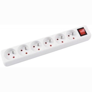 Przedłużacz OFFICE PRODUCTS, 6 gniazd 1,5m z uziemieniem i wyłącznikiem biały /13116141-14/