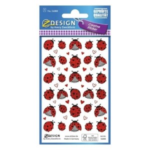 Naklejki Z-DESIGN papierowe wytłaczane-biedronki AVERY ZWECKFORM 52szt. /56888/