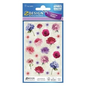 Naklejki Z-DESIGN papierowe wytłaczane-kwiaty AVERY ZWECKFORM 24szt. /56892/