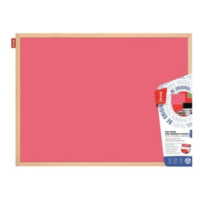Tablica magnetyczna suchościeralna rama drewniana 45x60cm MEMOBE różowa /TMR60x45D/1/