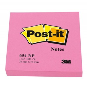 Notes samoprzylepny POST-IT 76 X 76mm różowy 654N /3M-FT510010190/