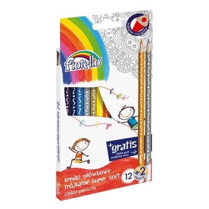 Kredki ołówkowe trójkątne FIORELLO 12 kolorów  -170-2150-