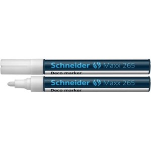 Marker kredowy ścierany na mokro okrągły 2-3mm SCHNEIDER MAXX 265 DECO biały /SR126549/