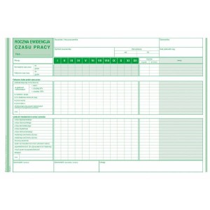 Druk "Karta Ewidencji Czasu Pracy Roczna" MICHALCZYK I PROKOP /521-1/