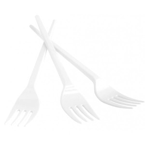 Sztućce plastikowe widelce 17cm wielokrotnego UŻYTKU OFFICE PRODUCTS białe 100szt. /24019715-14/