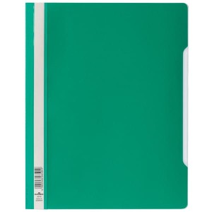 Skoroszyt A4 z przezroczystą okładką z twardej folii zielony /257005/