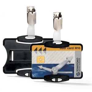 Identyfikator do kart 54x85 z klipem DURABLE czarny 25 sztuk /811801/