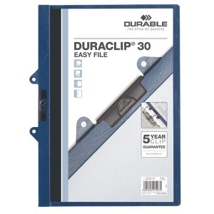 Skoroszyt zaciskowy z wkładką do wpięcia DURACLIP Original 1-30 kart granatowy /222907/
