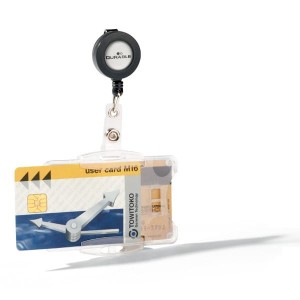 Identyfikator do dwóch kart z zawieszką ściągającą 54x85mm 10 sztuk /821919/