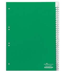 Przekładki A4 zgrzane wymienne indeksy 1-31 zielone/621905/