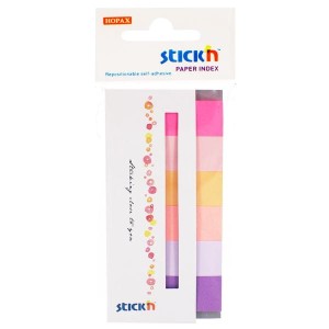 Zakładki indeksujące 15x45 mm 6x30szt papierowe neon 6 kolorów STICKN SPRING 180 kart /21595/