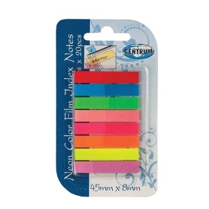 Zakładki indeksujące 8x45mm PP 8x20szt. CENTRUM 83504 160szt. /83504/