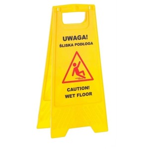 Tablica ostrzegawcza / stojak UWAGA! ŚLISKA PODŁOGA 61cm /HFA001/