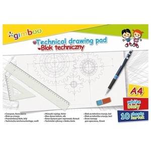 Blok techniczny A4/150g biały 10 kartek GIMBOO /7539BTS17-99/