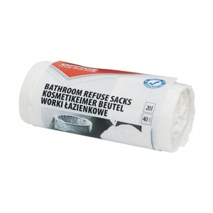 Worki na śmieci 20L HDPE 6,3µm OFFICE PRODUCTS łazienkowe białe 40szt. /22025169-14/