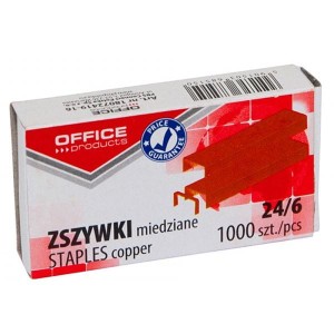 Zszywki 24/6 OFFICE PRODUCTS miedziane 1000szt. /18072419-16/