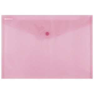 Teczka kopertowa DONAU na zatrzask transparentna czerwona A4 /8544001PL04/