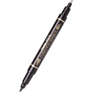Marker foliopis/do CD dwustronny 0,6 i 1,2mm okrągły PENTEL N75W czarny /N75W/A/