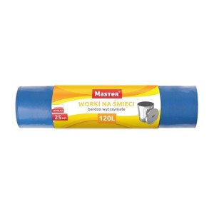 Worki na śmieci 120l Master LDPE 25 szt. niebieskie
