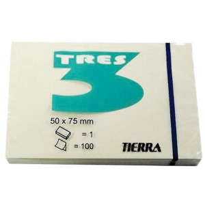 Notes samoprzylepny 50x75mm (51x76mm) 100 karetk pastelowy żółty TRES /NOTZ5075/