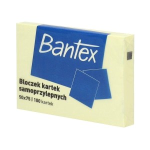 Notes samoprzylepny 50x75mm 100 kartek żółty BANTEX 1szt. /400086385/