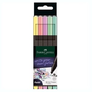 Cienkopis 0,4mm FABER CASTEL GRIP komplet 5 kolorów pastelowych /151602 FC/