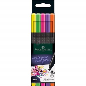 Cienkopis 0,4mm FABER CASTEL GRIP komplet 5 kolorów neonowych /151603 FC/