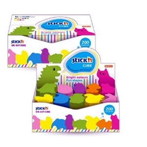 Notes samoprzylepny kształty mini zwierzątka MIX 30x200 kartek neon STICK'N /21791/