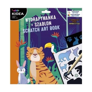 Wydrapywanki kreatywne z szablonami A KIDEA zwierzęta 1szt. /KWSAKA/