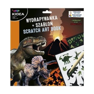 Wydrapywanki kreatywne z szablonami B KIDEA dinozaury 1szt. /KWSBKA/