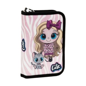 Piórnik pojedynczy dwuklapkowy bez wyposażenia DERFORM BEST FRIENDS 10 1szt. /PJBF10/