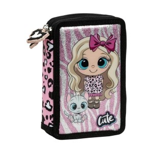 Piórnik podwójny z wyposażeniem DERFORM best friends 10 1szt. /PWDBF10/