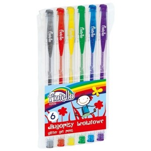 Długopis żelowy z brokatem FIORELLO 6szt. /160-1810/