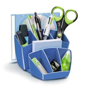 Przybornik na biurko CEPPro Gloss, polistyren, niebieski /C580G-01/