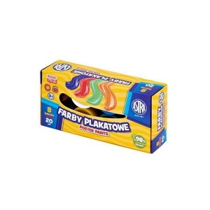 Farby plakatowe 8 kolorów 20ml ASTRA STANDARD BOX /301123041/