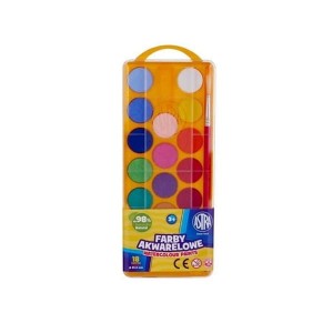 Farby akwarelowe 18 kolorów FI23,5mm ASTRA z eurozawieszką  /83210900/