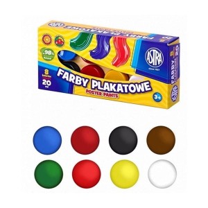 Farby plakatowe 8 kolorów 20ml ASTRA PREMIUM BOX /83112903/