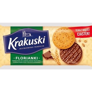 Ciastka KRAKUSKI Florianki w czekoladzie mlecznej 171g