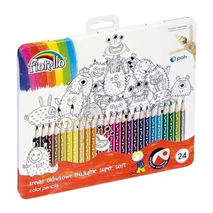 Kredki ołówkowe 24 kolory FIORELLO SUPER SOFT metalowe opakowanie /170-2473/