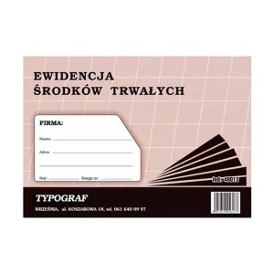 Druk offsetowy ewidencja środków trwałych A5 32 kartki TYPOGRAF /48014/