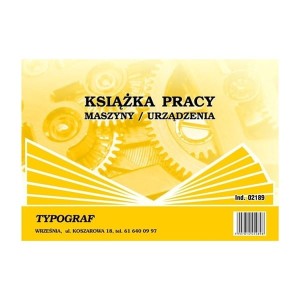 Druk offsetowy książka pracy maszyny/urzadzenia A4/16 /02189/