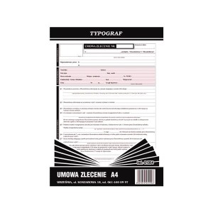 Druk samokopiujący umowa zlecenie A4 40 kartek z rachunkiem TYPOGRAF /01054/