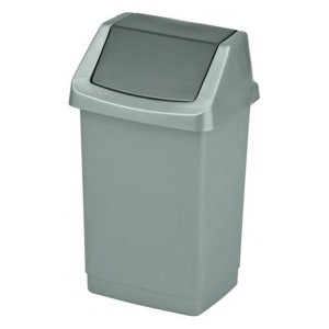 Kosz na śmieci 9l uchylny CURVER CLICK IT srebrno-grafitowy 1szt. /28126/