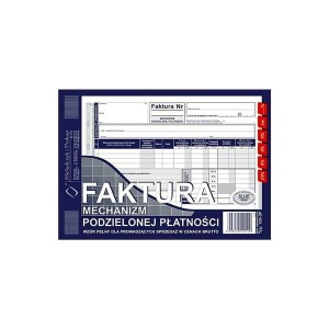 Druk samokopiujący faktura mechanizm podzielonej płatności brutto A5 80 kartek oryginał + kopia MICHALCZYK I PROKOP /128-3P/