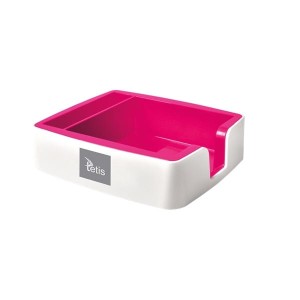 Pojemnik na karteczki i wizytówki TETIS BV400 biało-różowy 1szt. /BC400-R/