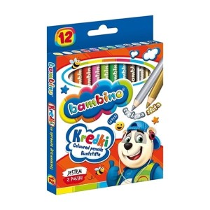 Kredki ołówkowe 12 kolorów BAMBINO