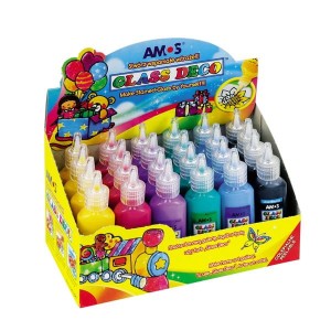 Farby witrażowe 22ml mix kolorów AMOS 1szt /170-1047/