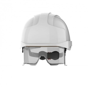 Kask/hełm ochronny wentylowany regulowany na pokrętło ze zintegrowanymi okularami EVO VITALENS biały 1szt. /BH-AMB170004F00/