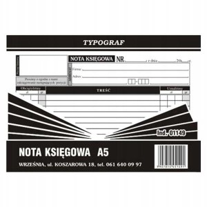 Druk "Nota Księgowa" A5 1149 TYPOGRAF